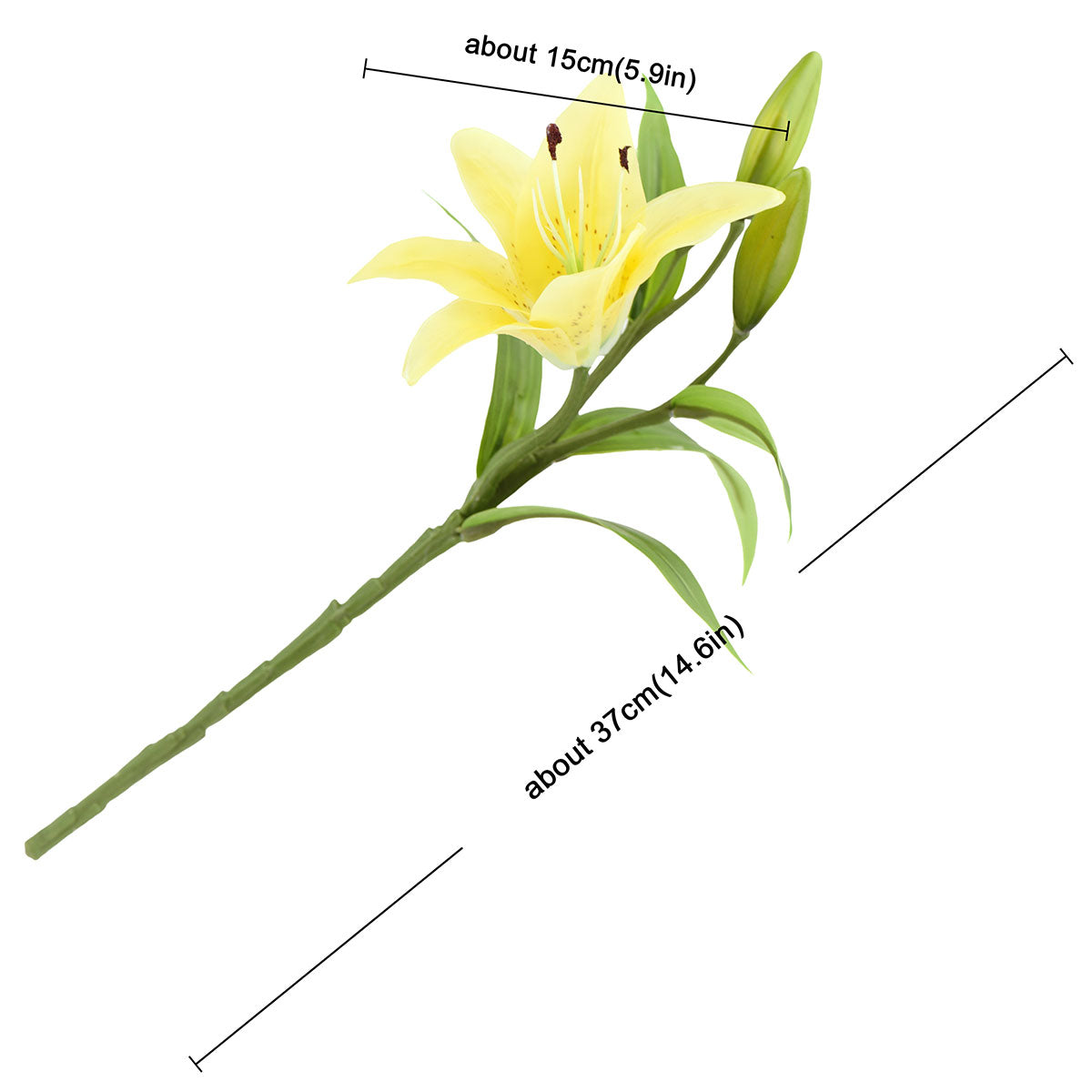 Real Touch Yellow Lilies Artificial Flower Bouquet 5 Stems