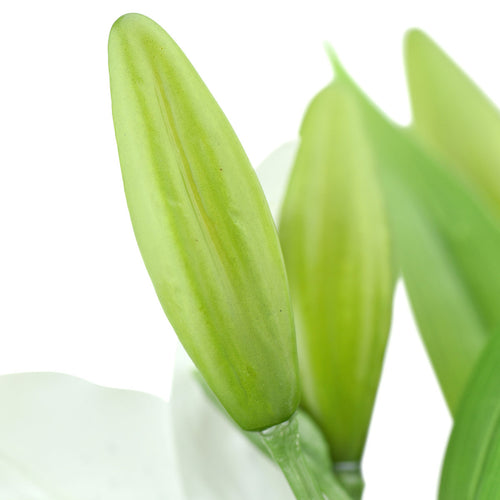 Real Touch White Lilies Artificial Flower Bouquet 5 Stems