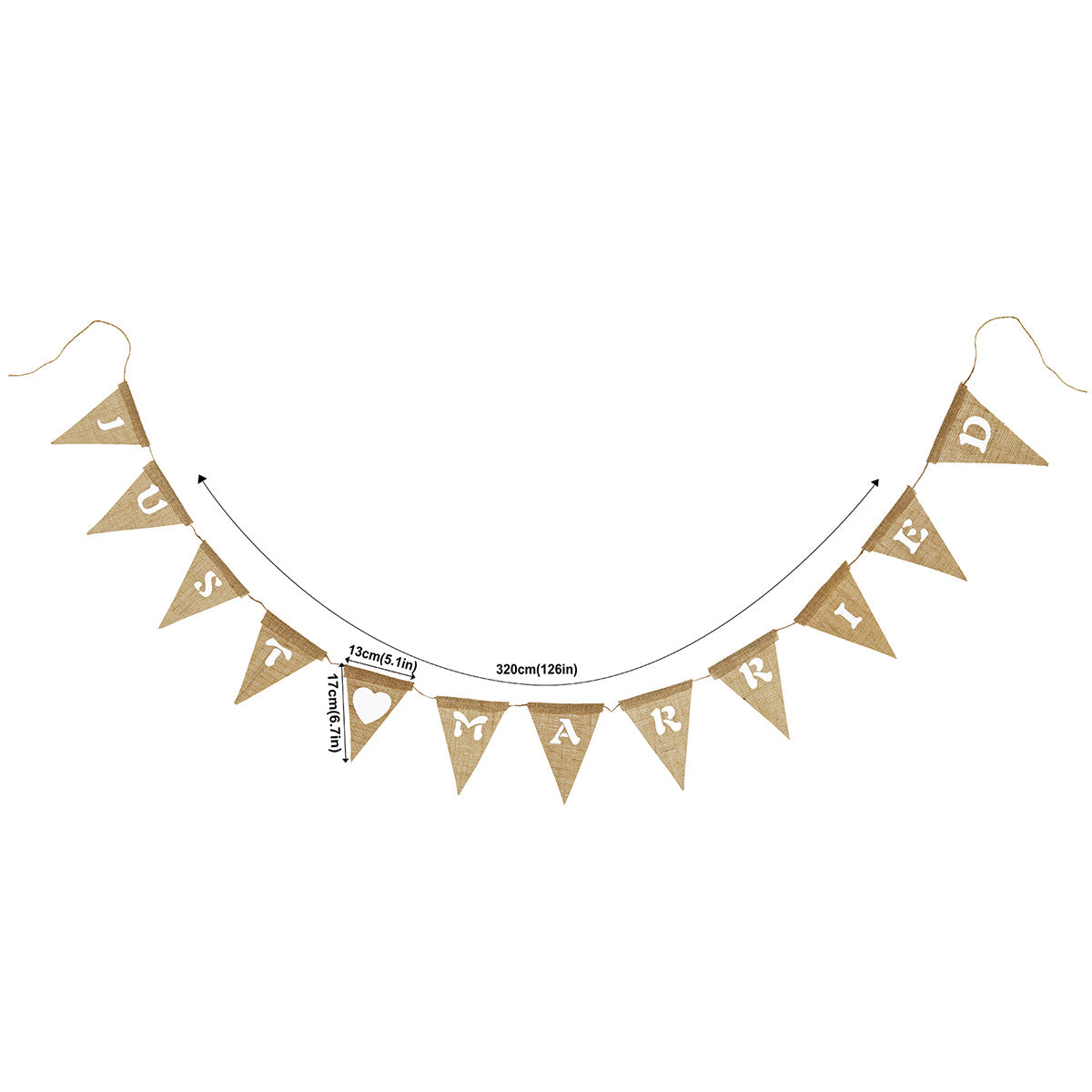 Just Married' Burlap Pennant Banner