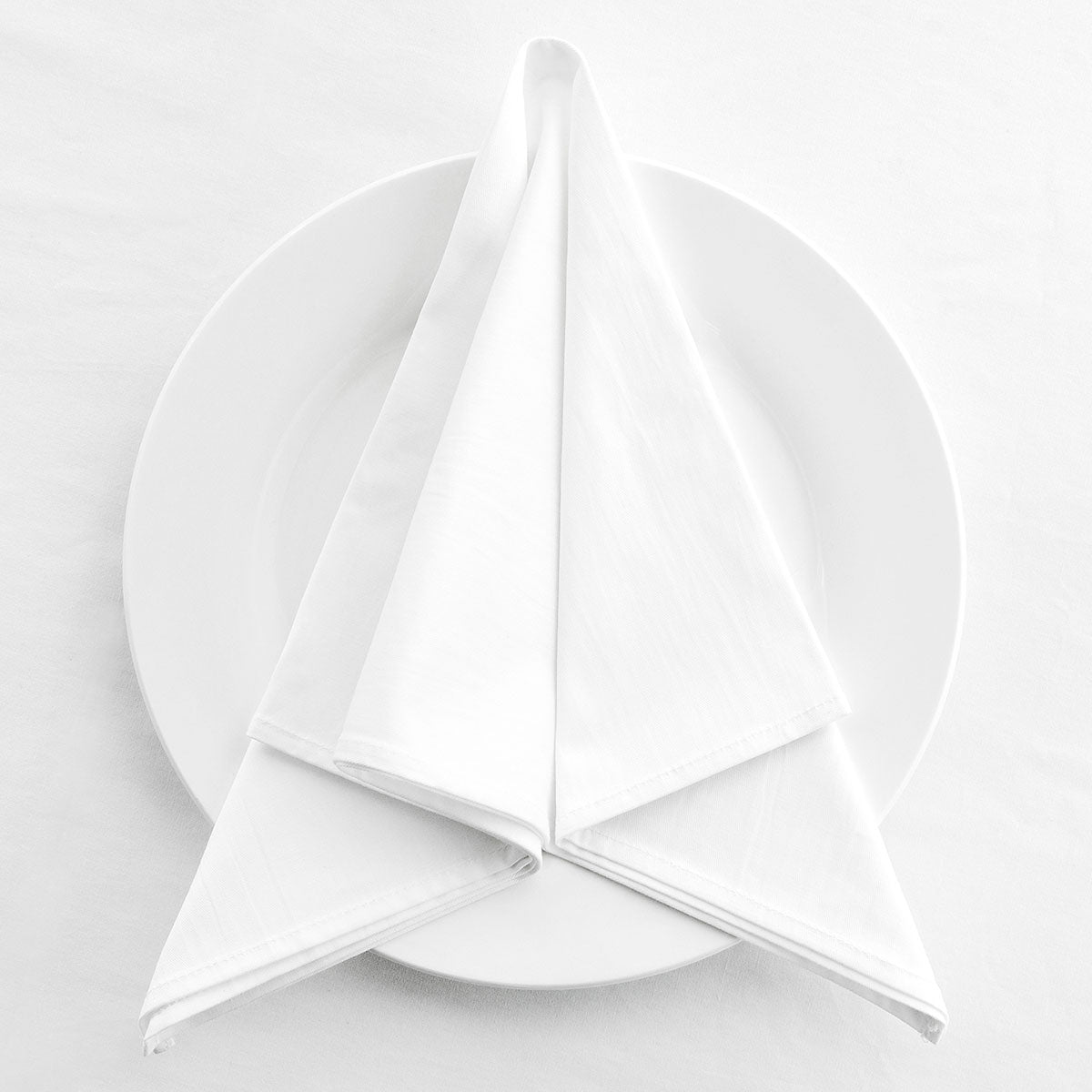 FiveSeasonStuff Pack of 10 Large White 100% Cotton Dinner Napkins, for Hotel, Restaurant, Home, BBQ, Picnics, Party, Wedding, Event, Buffet, Shower, Holiday (48cm x 48cm/18.9 x 18.9 inches)