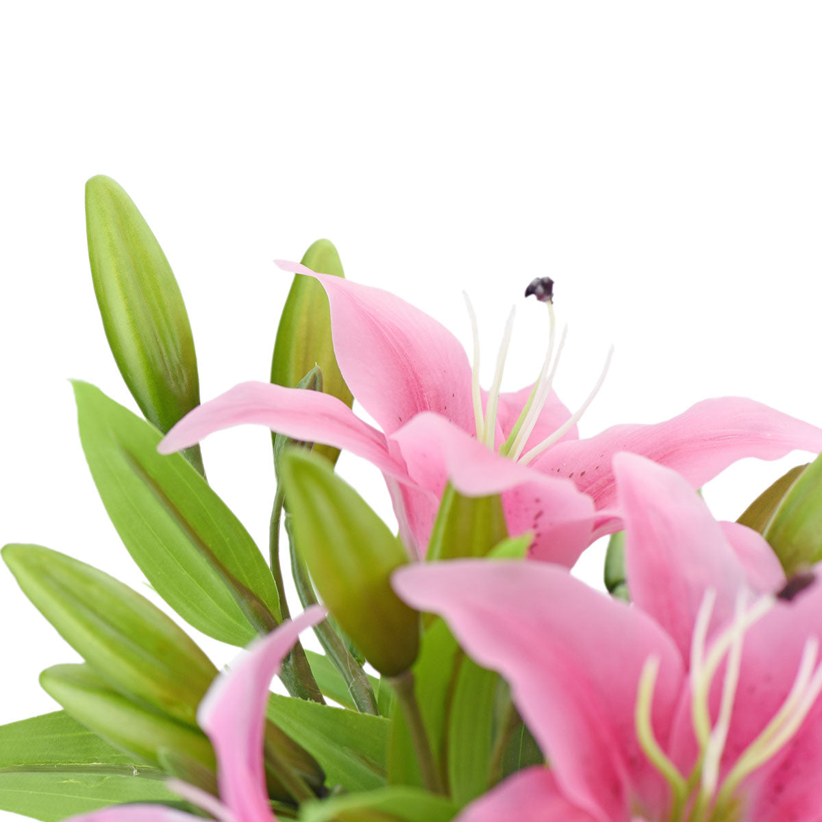 Real Touch Deep Pink Lilies Artificial Flower Bouquet 5 Stems