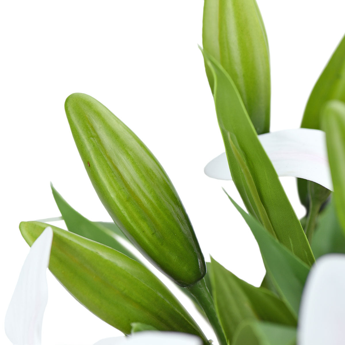 Real Touch White | Light Pink Lilies Artificial Flower Bouquet 5 Stems