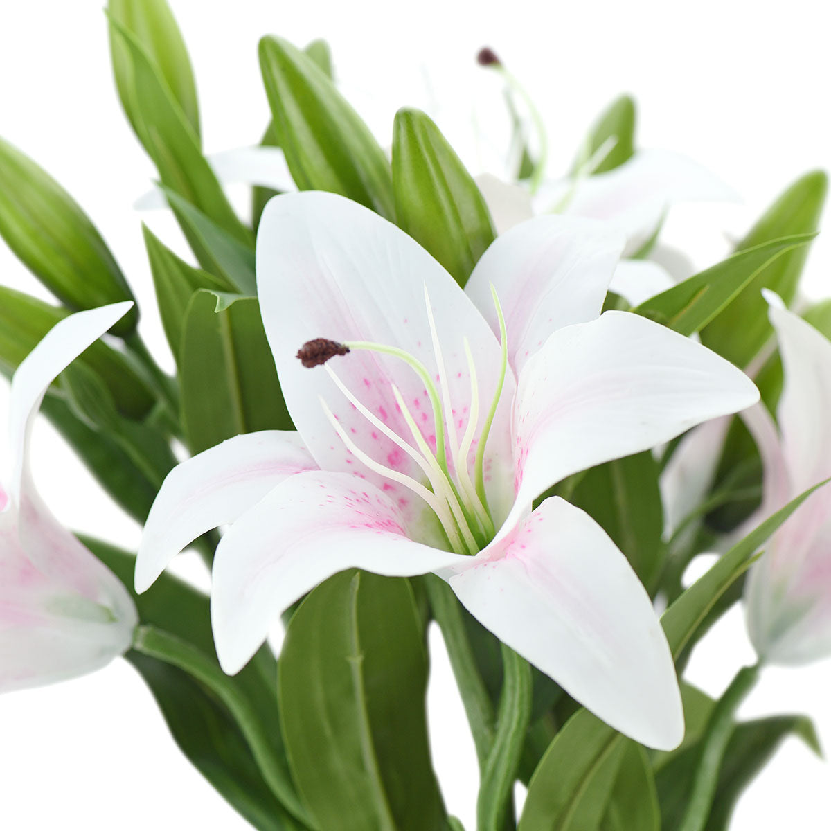 white and pink lilies Real Touch White