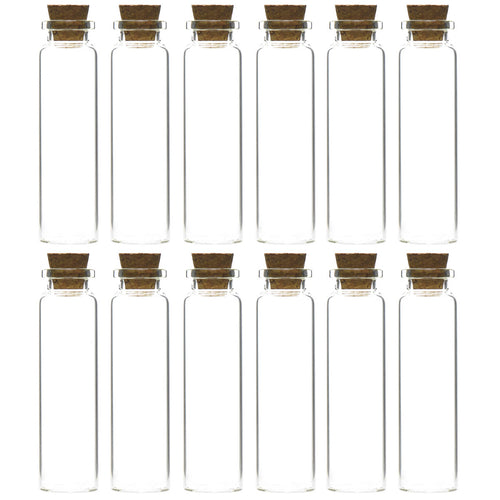 Mini Transparent Glass Bottles,Jars with Cork Stoppers for Scents, Oils, Spices, Collections, Wedding, Jewelry, Message, Party Favors etc