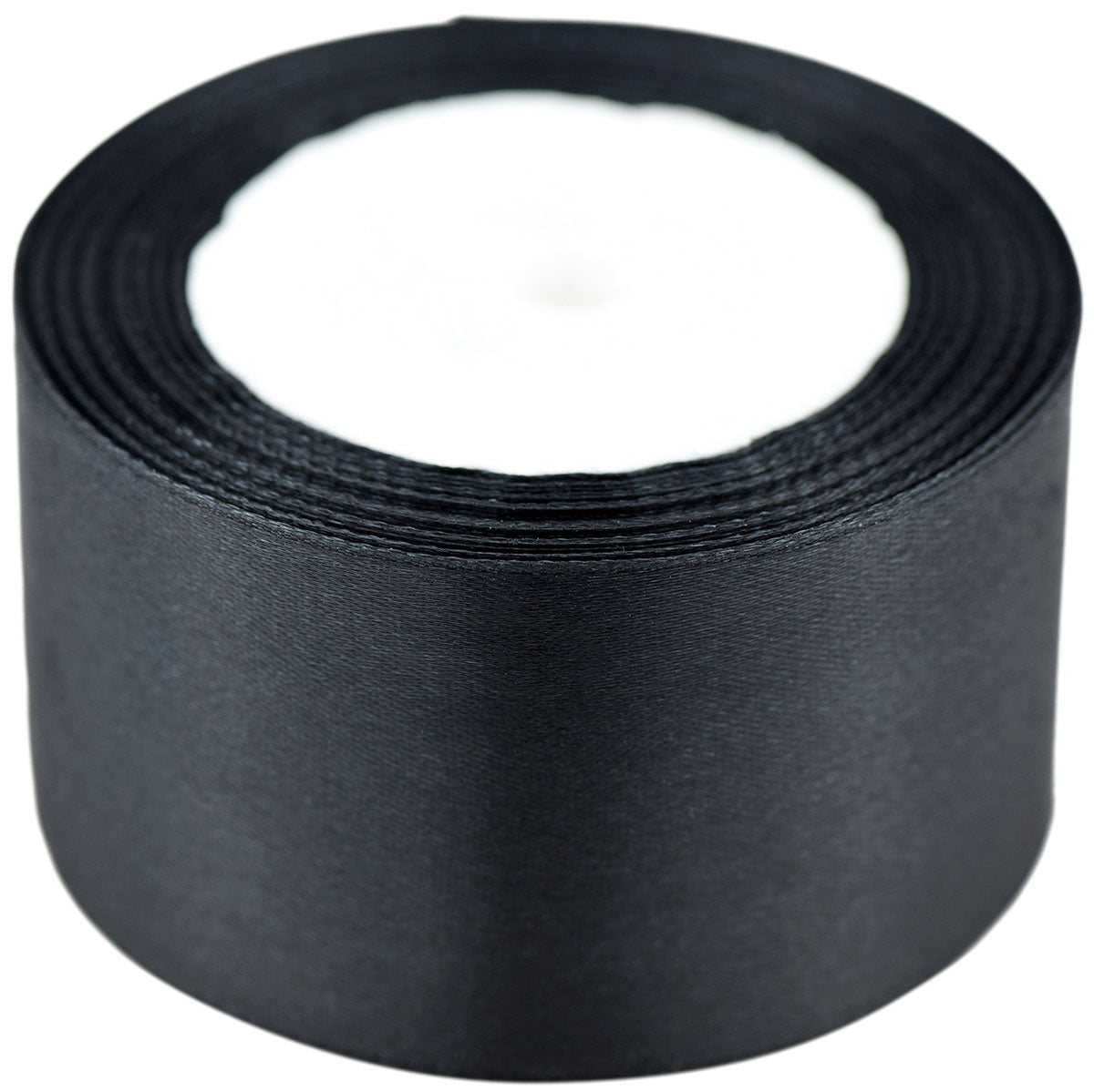 50mm Black Single Sided Satin Ribbon