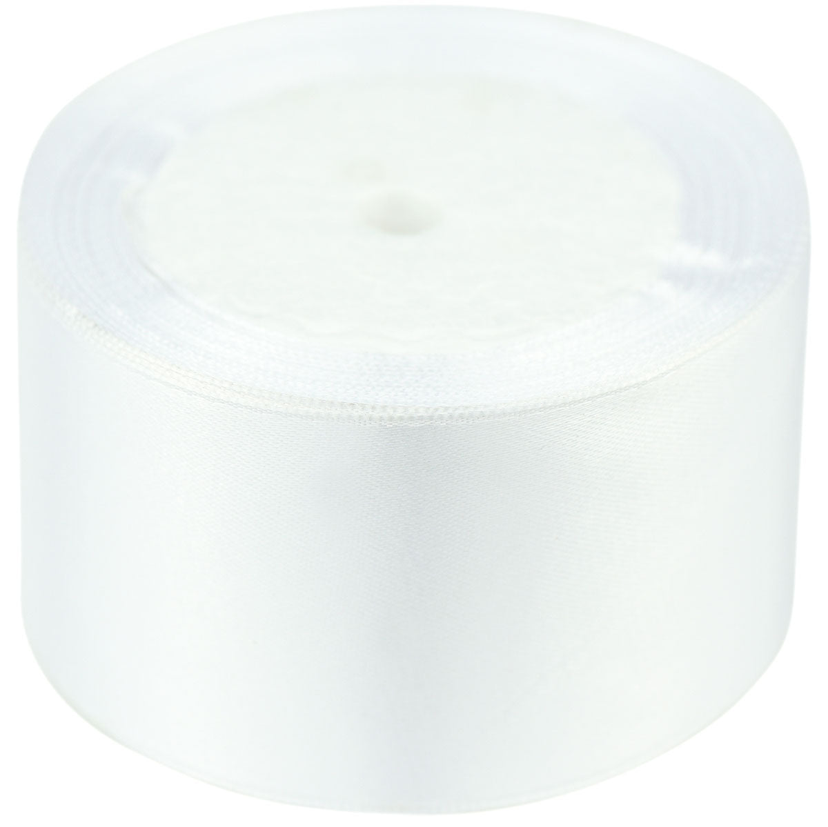 50mm White Single Sided Satin Ribbon