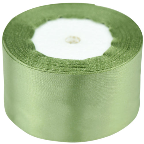 50mm Olive Green Single Sided Satin Ribbon