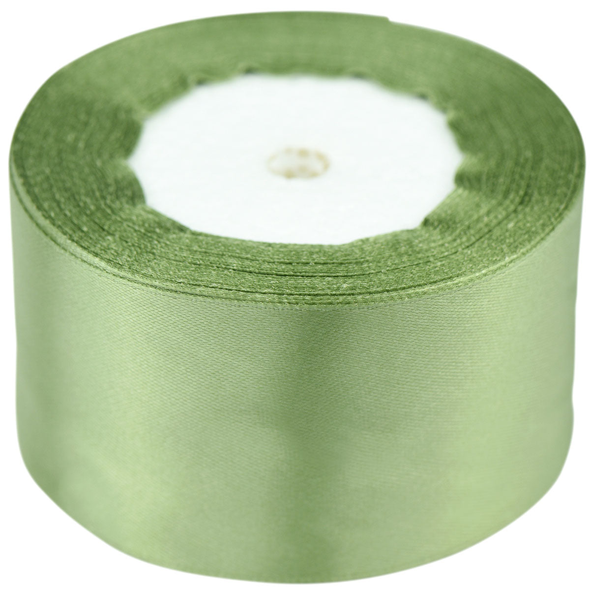 40mm Olive Green Single Sided Satin Ribbon