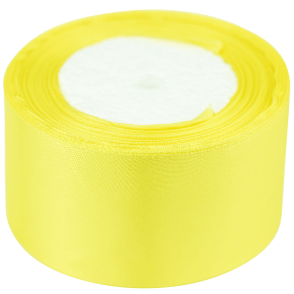 40mm Lemon Single Sided Satin Ribbon