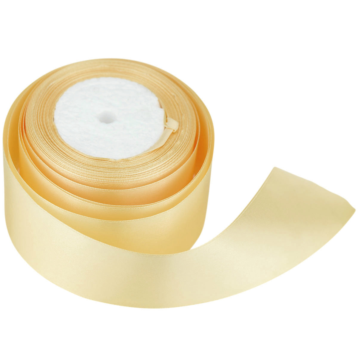 50mm Lemon Chiffon Single Sided Satin Ribbon