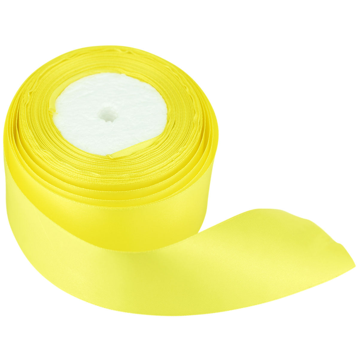 40mm Lemon Single Sided Satin Ribbon