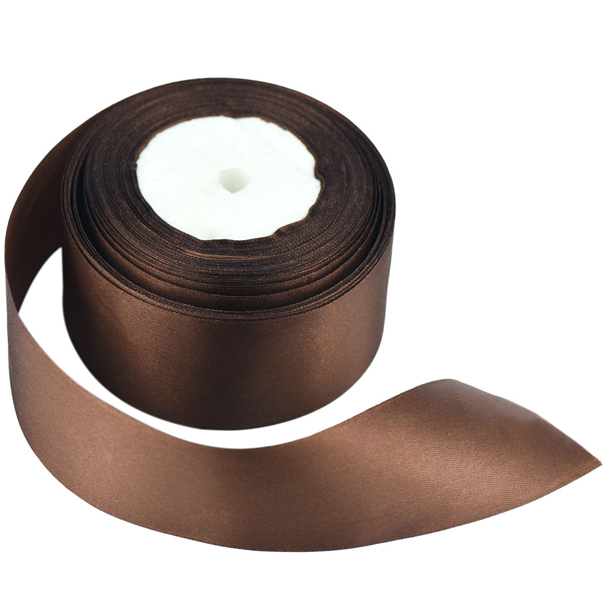 50mm Chocolate Single Sided Satin Ribbon
