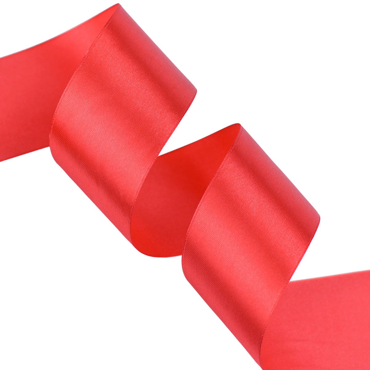 40mm Red Single Sided Satin Ribbon