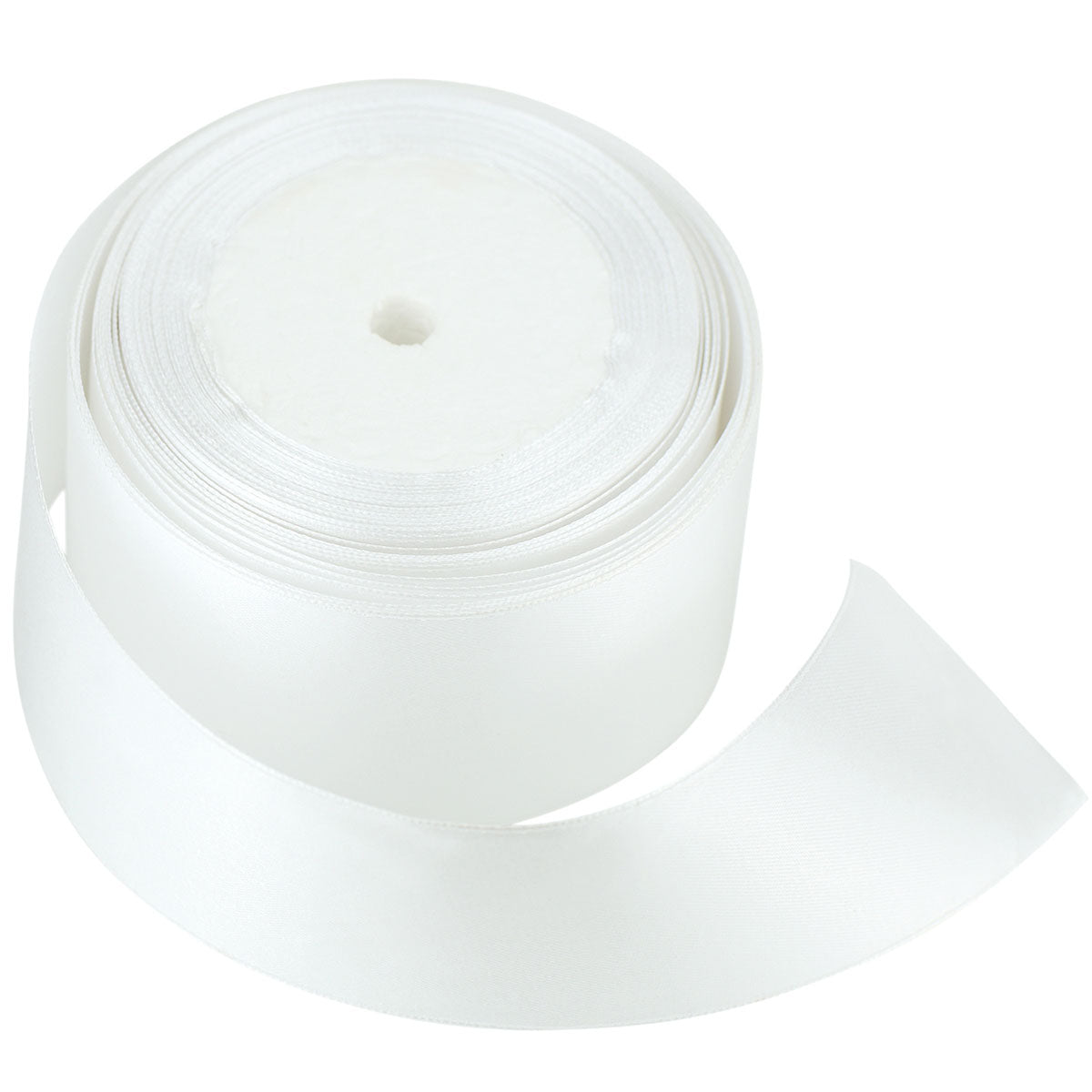 50mm White Single Sided Satin Ribbon