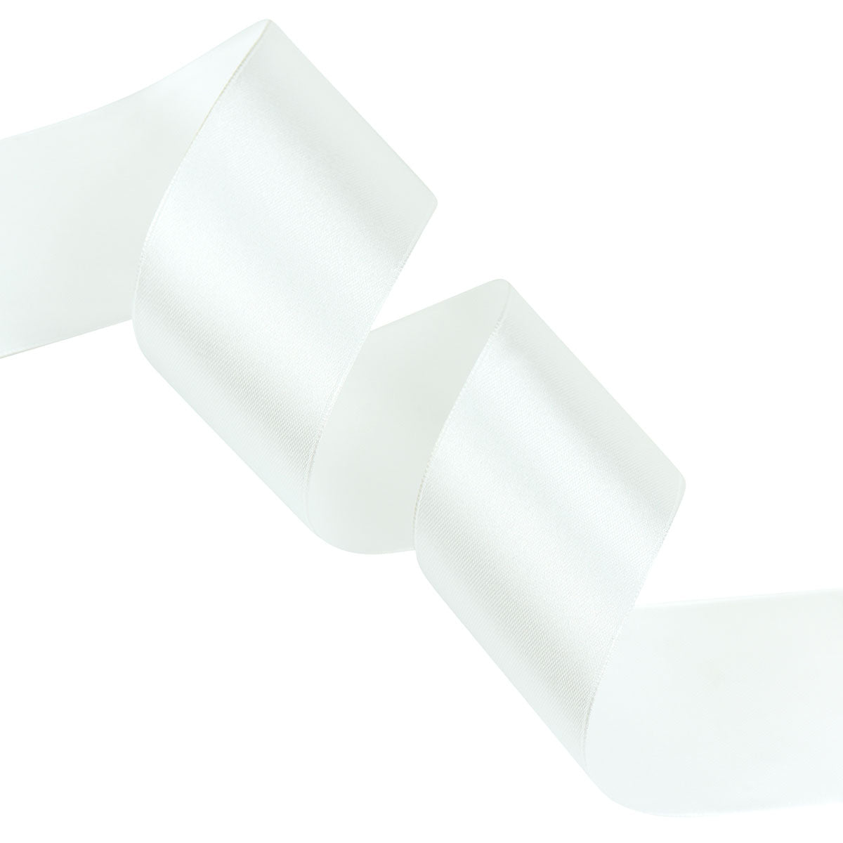 40mm White Single Sided Satin Ribbon