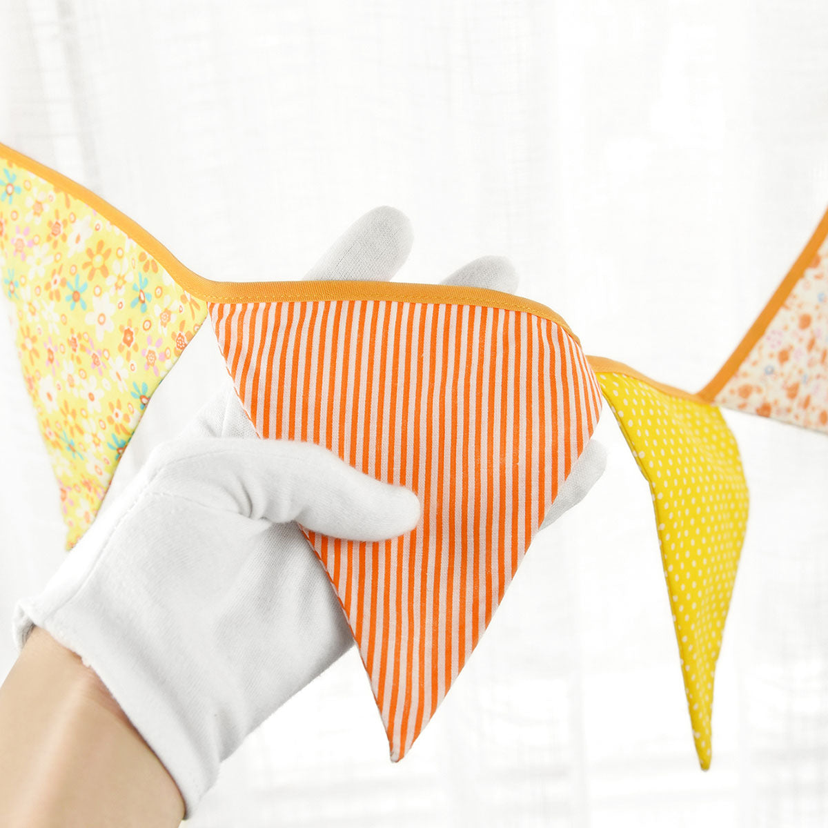 2 Orange Cotton Pennant Banners