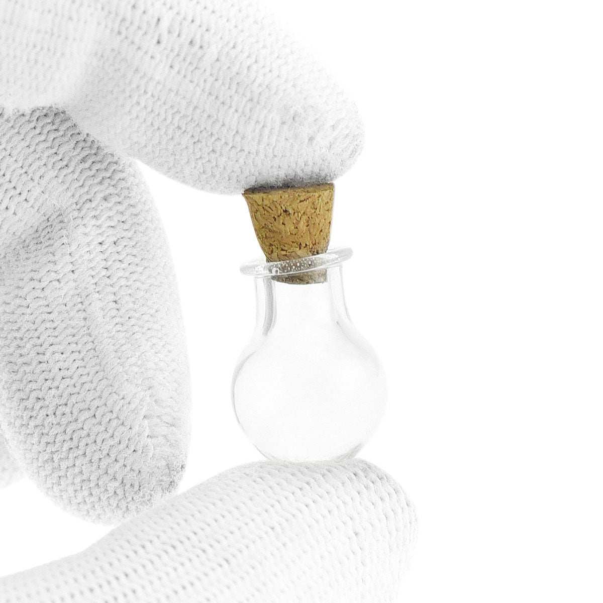20 Pcs Mini Transparent Glass Bottles with Corks (Sphere 2)