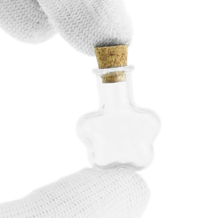 20 Pcs Mini Transparent Glass Bottles with Corks (Flower)