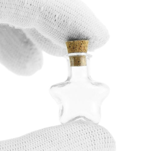 20 Pcs Mini Transparent Glass Bottles with Corks (Star)
