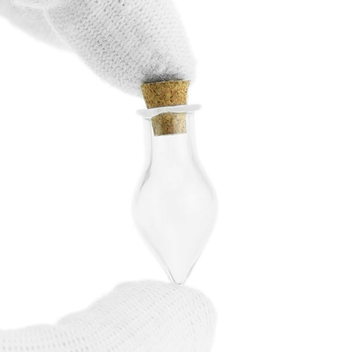 20 Pcs Mini Transparent Glass Bottles with Corks (Unicuspid Bottle)