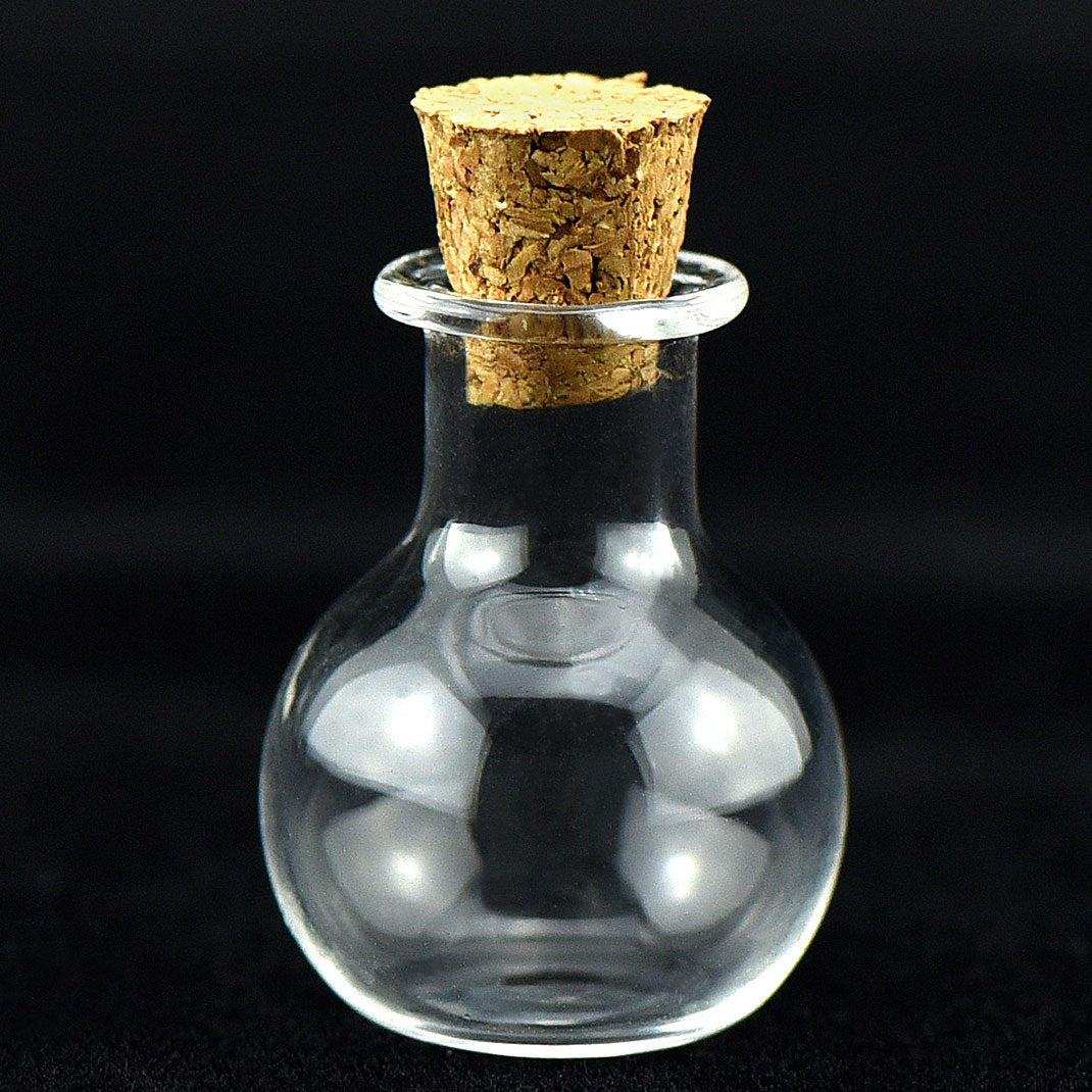 20 Pcs Mini Transparent Glass Bottles with Corks (Sphere 1)