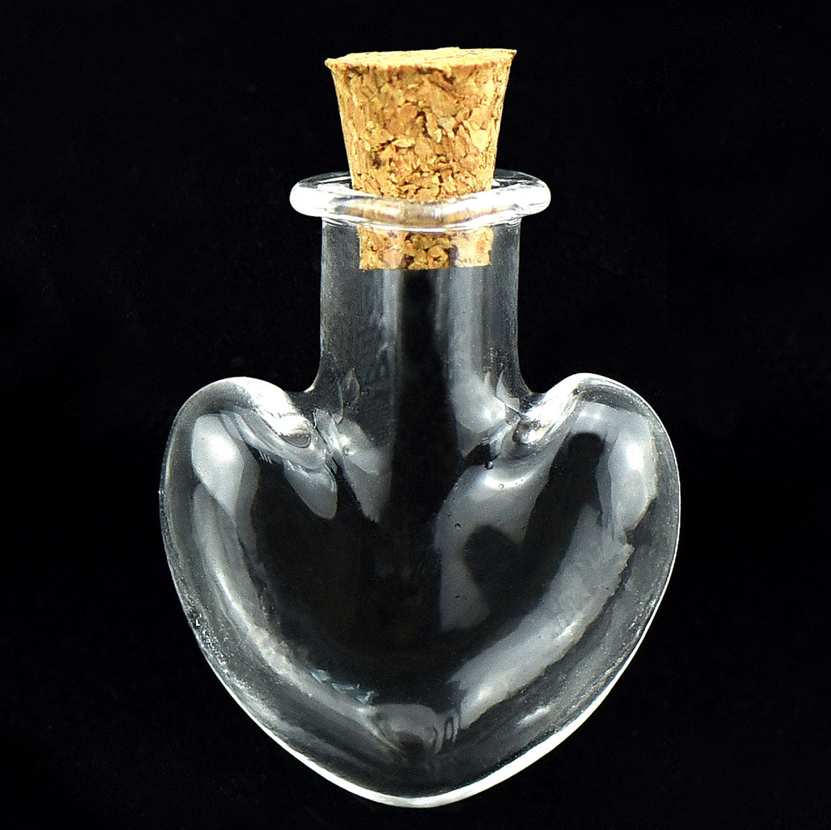 20 Pcs Mini Transparent Glass Bottles with Corks (Heart)