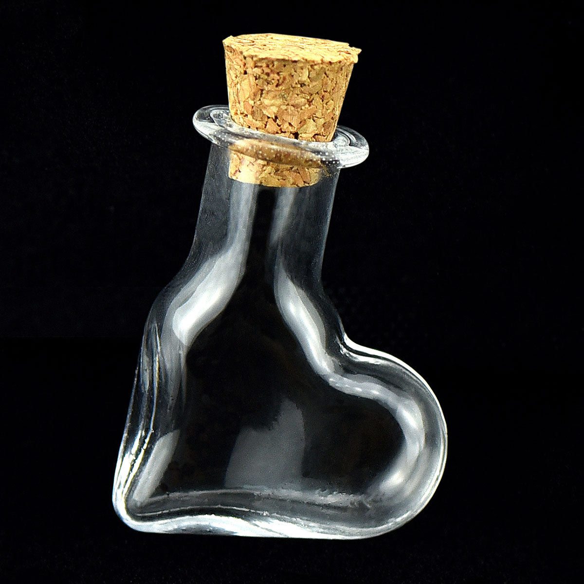 20 Pcs Mini Transparent Glass Bottles with Corks (Oblique Heart)