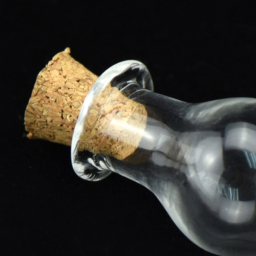 20 Pcs Mini Transparent Glass Bottles with Corks (Water Drop)