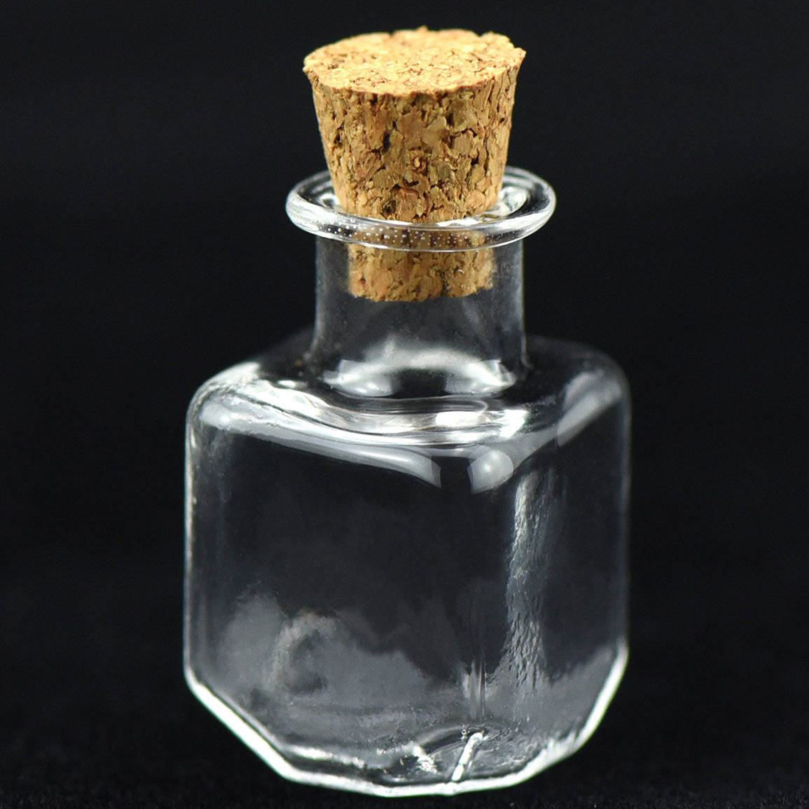 20 Pcs Mini Transparent Glass Bottles with Corks (Square Bottle)
