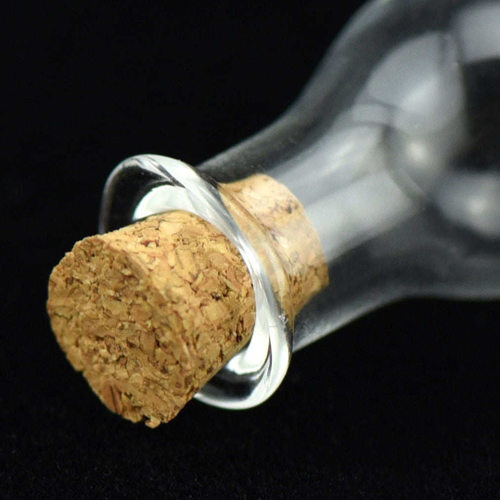 20 Pcs Mini Transparent Glass Bottles with Corks (Unicuspid Bottle)