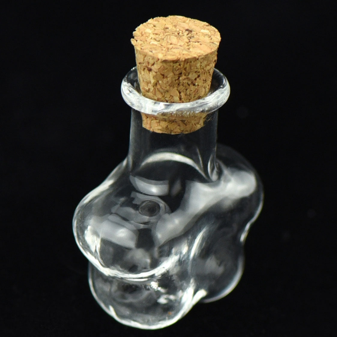 20 Pcs Mini Transparent Glass Bottles with Corks (Flower)