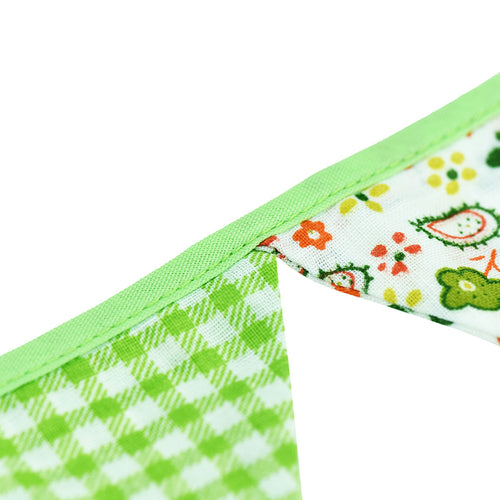 2 Green Cotton Pennant Banners