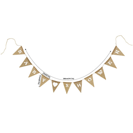 Baby Shower Burlap' Pennant Banner