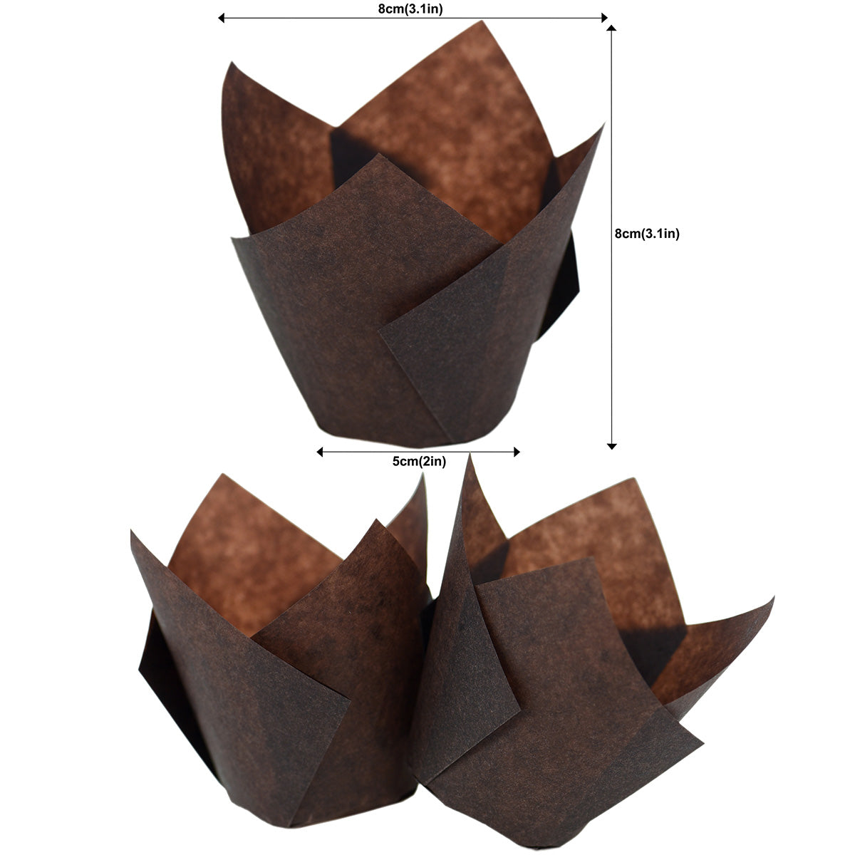 FiveSeasonStuff Pack of 200 Tulip Cupcake Muffin Cases/Standard Baking Paper Cups Wraps Liners for Wedding Christmas Birthday Shower Party Carnival Holiday Celebration