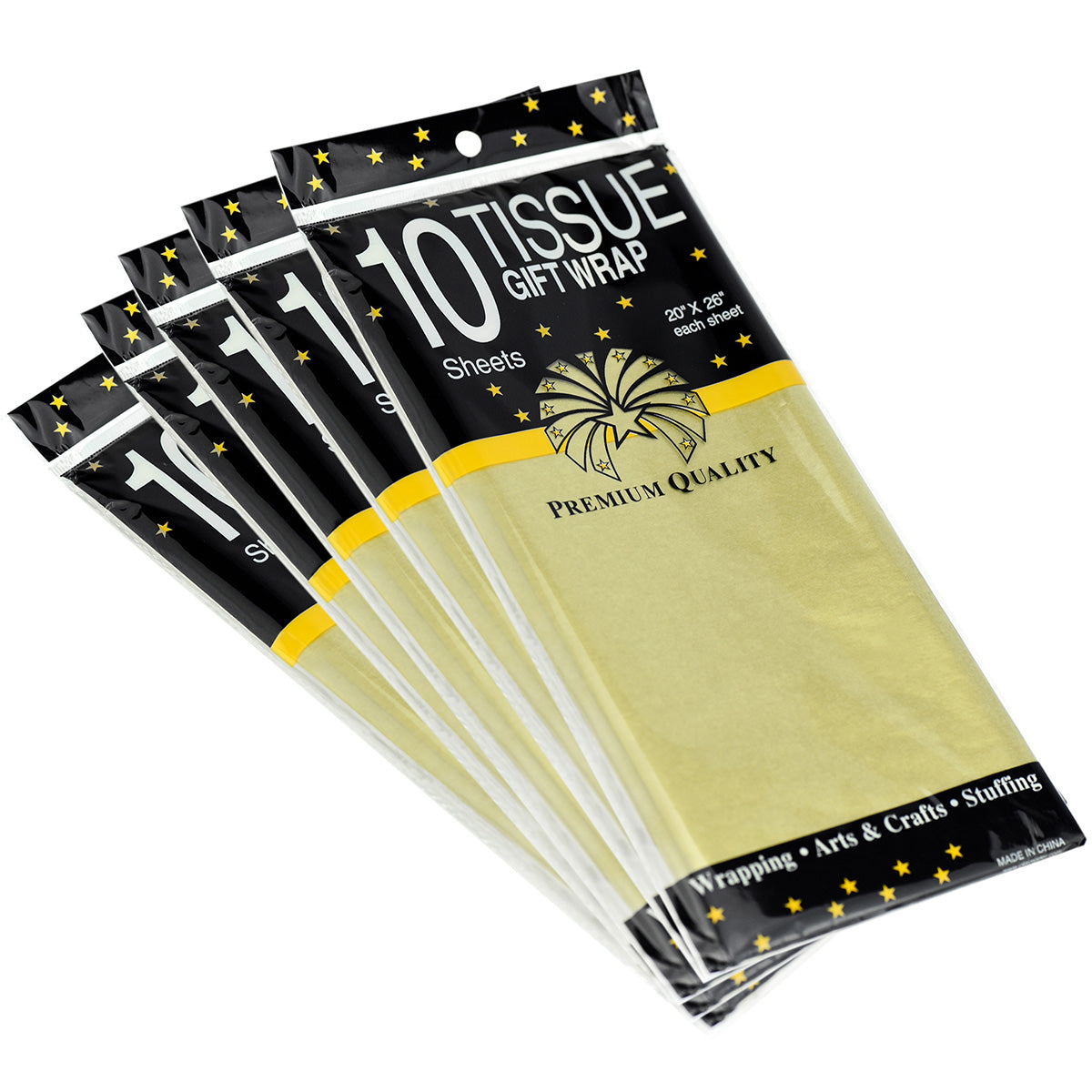 50 Sheets Gold Wrapping Tissue Paper