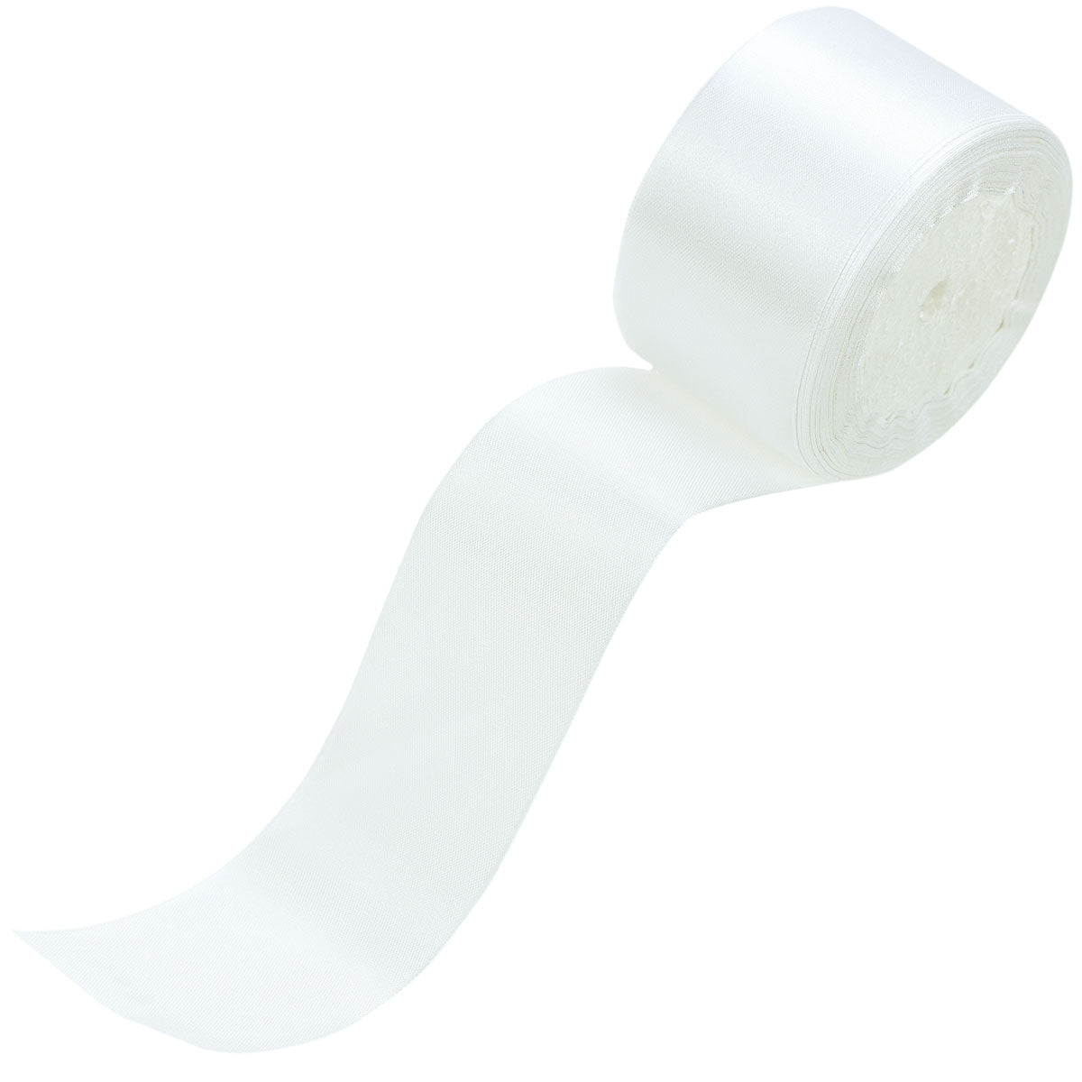 50mm White Single Sided Satin Ribbon