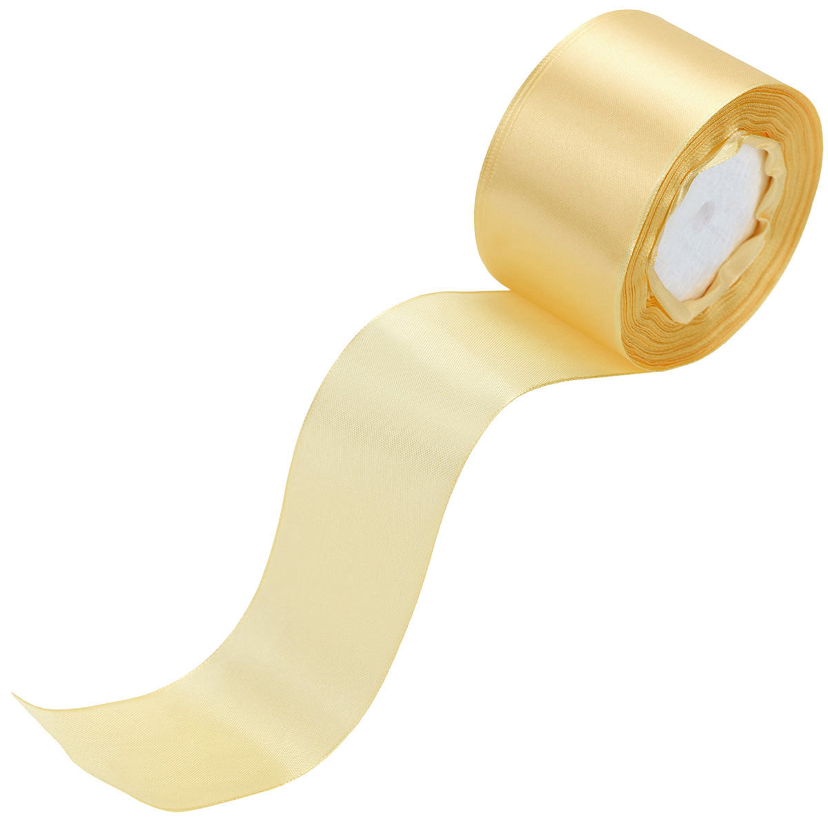 40mm Lemon Chiffon Single Sided Satin Ribbon