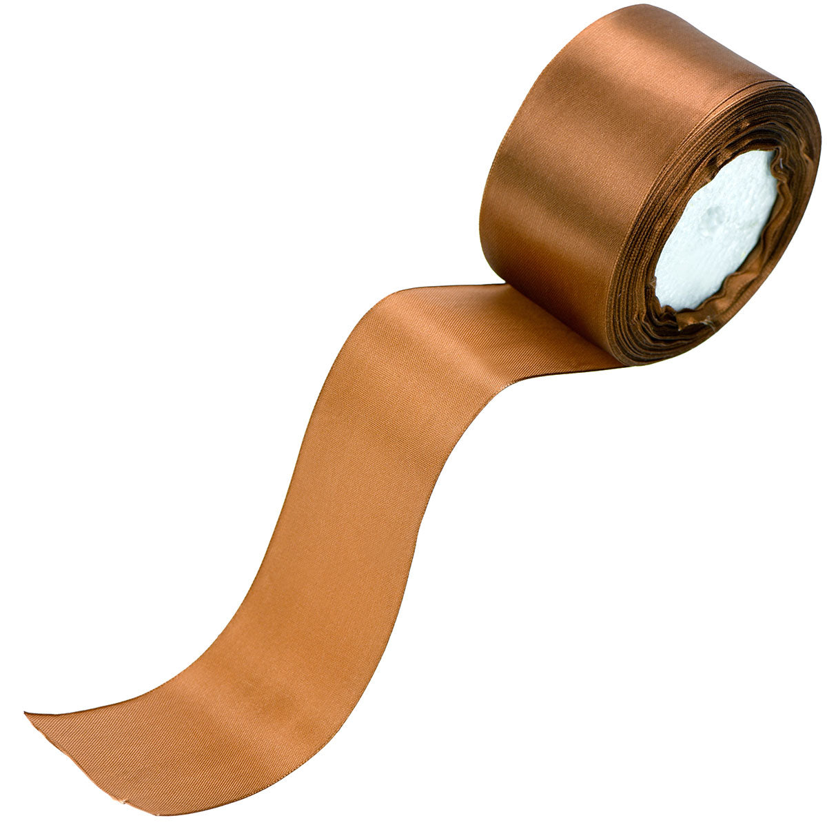 40mm Brown Single Sided Satin Ribbon