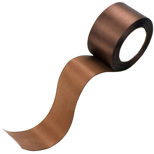 40mm Chocolate Single Sided Satin Ribbon