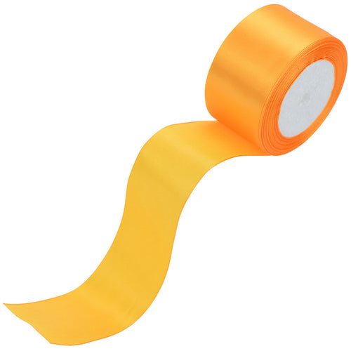 50mm Orange Single Sided Satin Ribbon