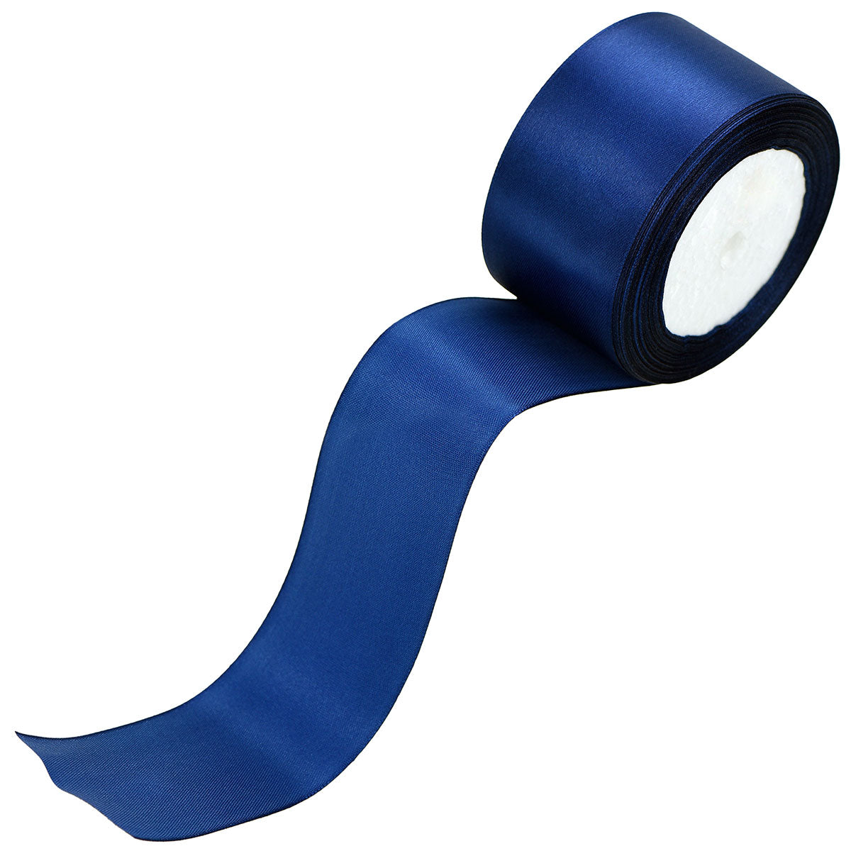 50mm Dark Blue Single Sided Satin Ribbon
