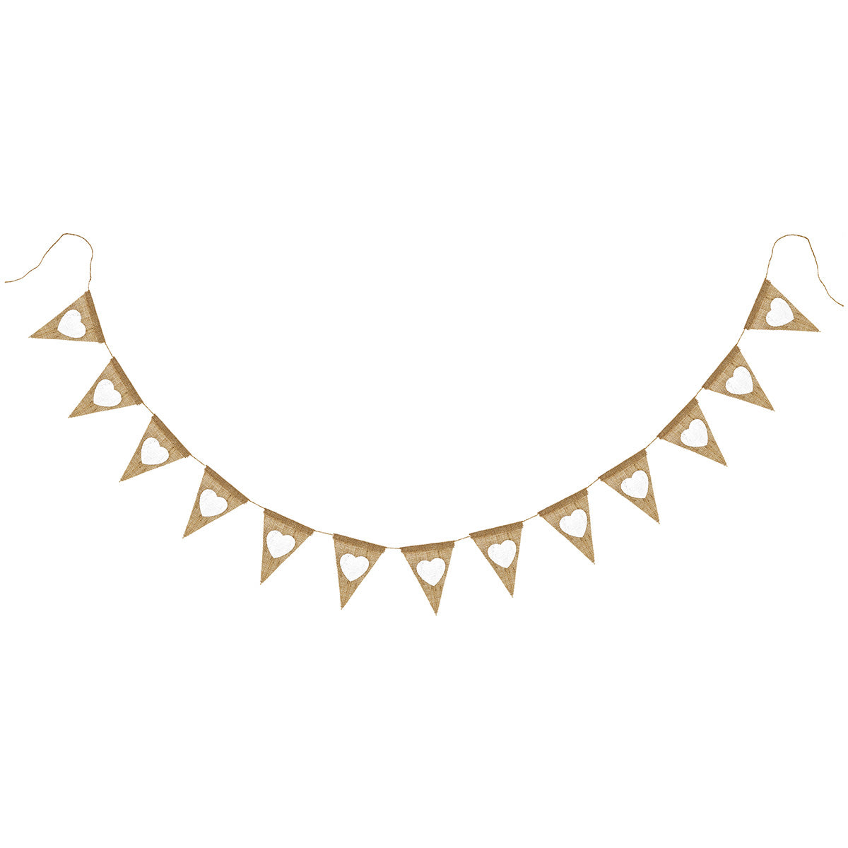 Burlap Pennant Banner with Heart Patterns - FiveSeasonStuff