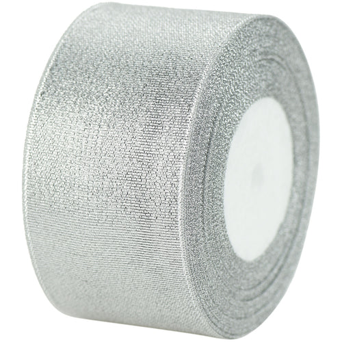 50mm Silver Metallic  Single Sided Ribbon