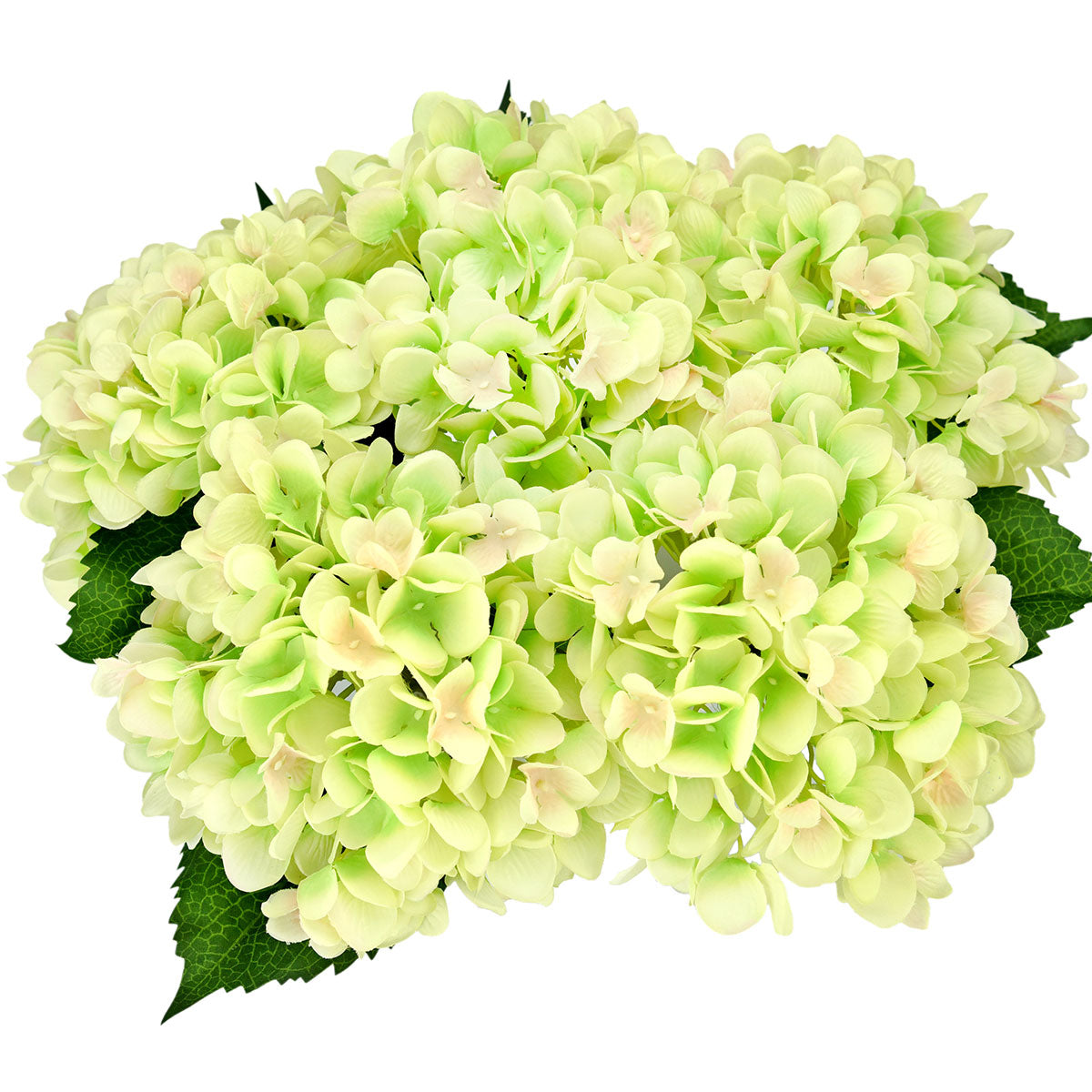 5 Stems Spring Green Artificial Silk Hydrangea Flowers
