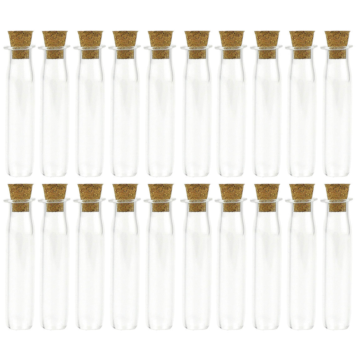 20 Pcs Mini Transparent Glass Bottles with Corks (Tall Bottle)