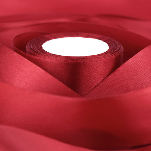 50mm Red Wine Single Sided Satin Ribbon