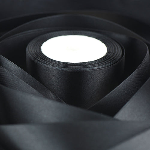 50mm Black Single Sided Satin Ribbon