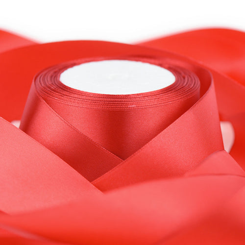 40mm Red Single Sided Satin Ribbon