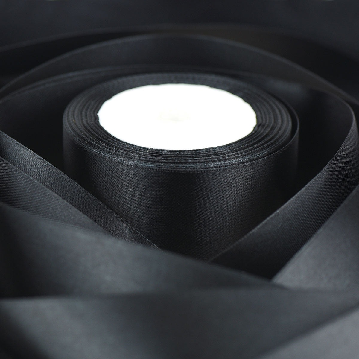 40mm Black Single Sided Satin Ribbon