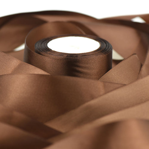 50mm Chocolate Single Sided Satin Ribbon